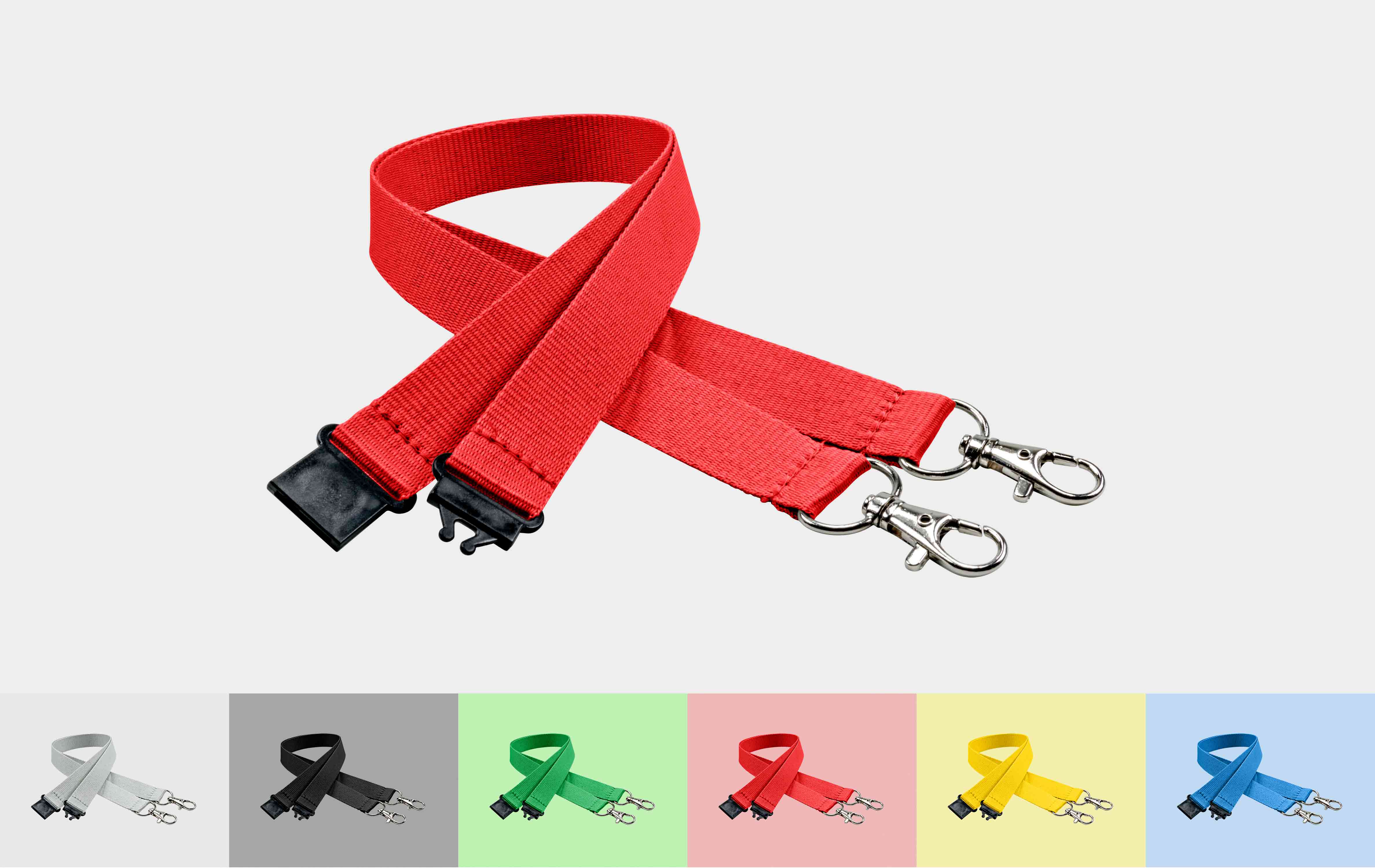 Schlüsselbänder 20 mm, 2x easy going Haken, Sicherheitsverschluss